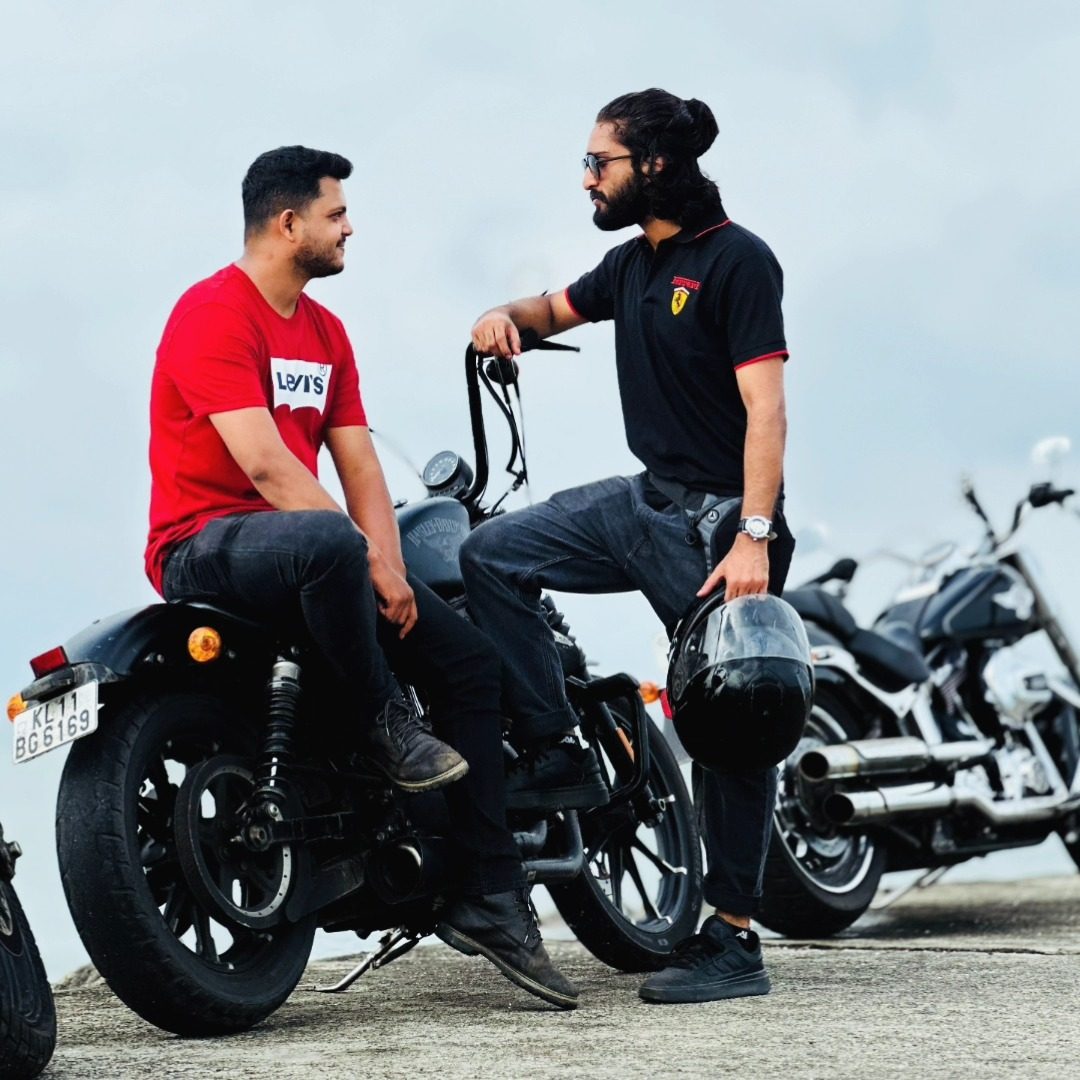 Sourav riding with friends